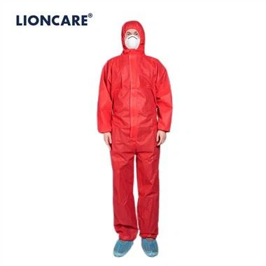 LIONCARE® CoverLite 使い捨て保護カバーオール レッド